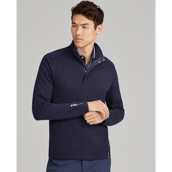 Refined Navy Wool-Blend Jumper RLX 1