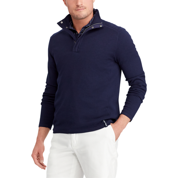 Refined Navy Wool-Blend Jumper RLX 5