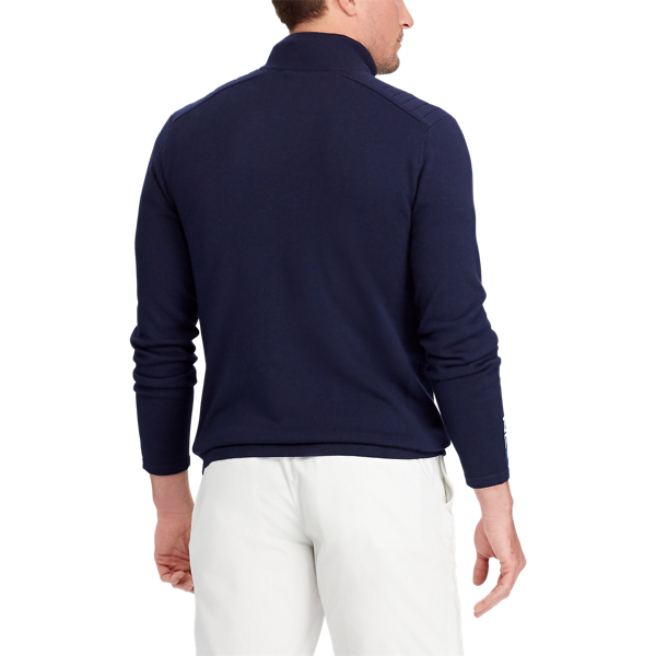 Refined Navy Wool-Blend Jumper RLX 6
