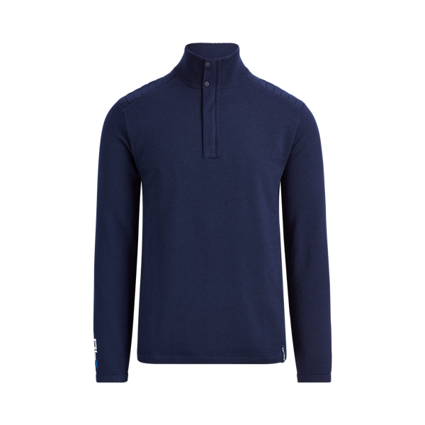 Refined Navy Wool-Blend Jumper RLX 2