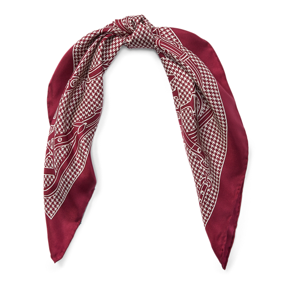 Bordeaux Equestrian Silk Scarf Lauren 1