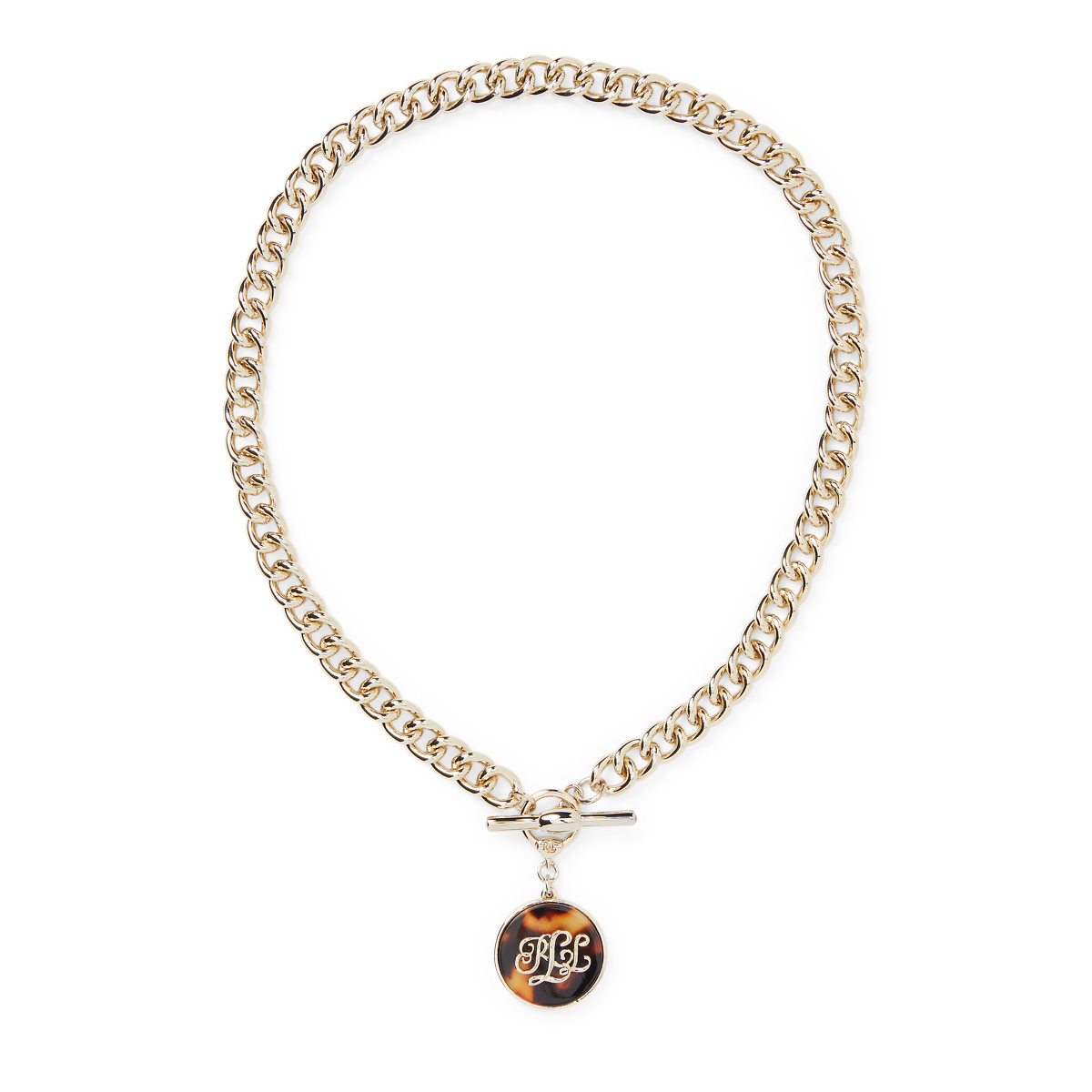 Ralph Lauren ラルフローレン Logo Disc 17\" Toggle ネックレス シルバープレーテッド ロゴ ネックレス