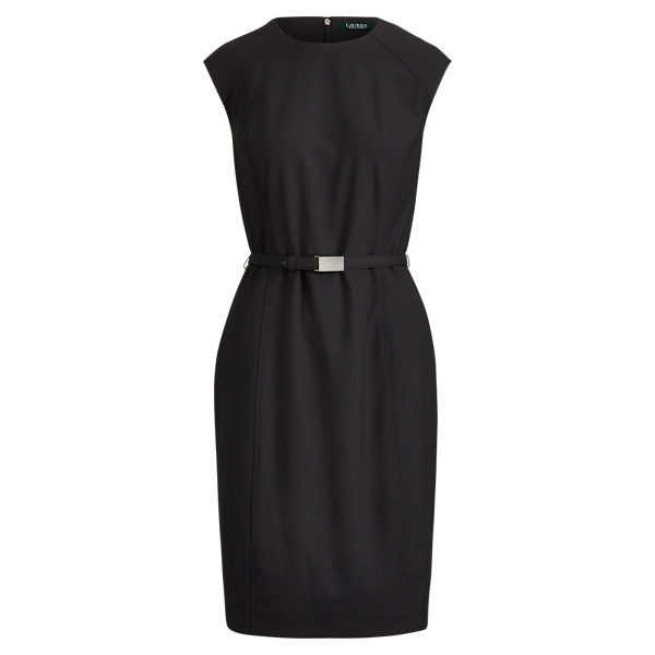 Belted Cap-Sleeve Dress Lauren em 1