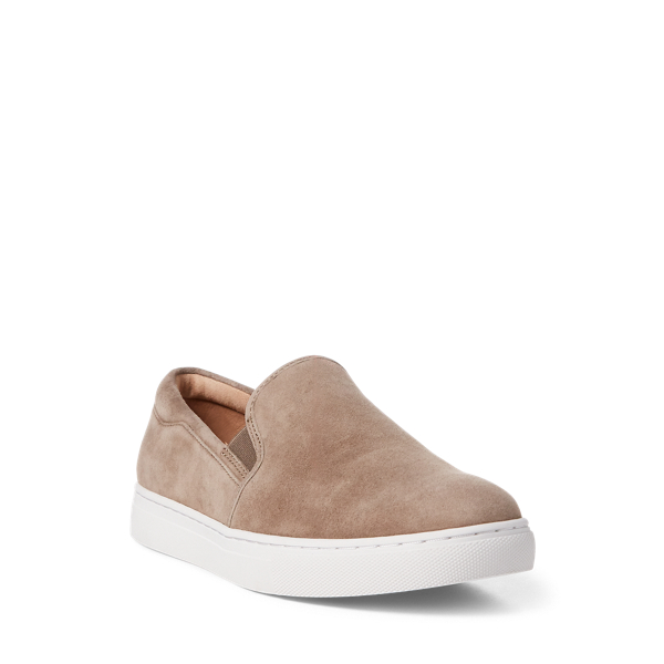 Baskets Drea en daim &agrave; enfiler Polo Ralph Lauren en Taupe 3