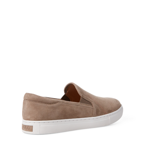 Baskets Drea en daim &agrave; enfiler Polo Ralph Lauren en Taupe 4