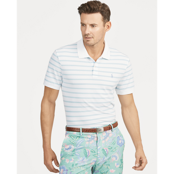 White/Austin Blue/Celadon Custom Slim Performance Polo Polo Golf 1