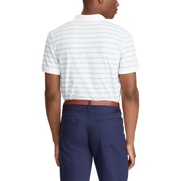 White/Austin Blue/Celadon Custom Slim Performance Polo Polo Golf 6