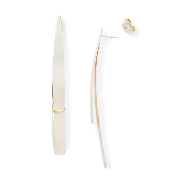 Silver Layered Curved Earrings Ralph Lauren Collection 2
