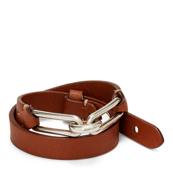 Oval-Link Leather Bracelet Ralph Lauren Collection 1