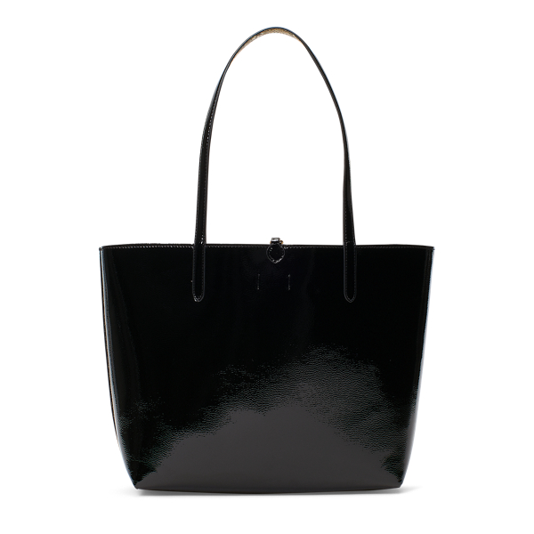 Black/Black Natural Faux-Leather Reversible Tote Lauren 3