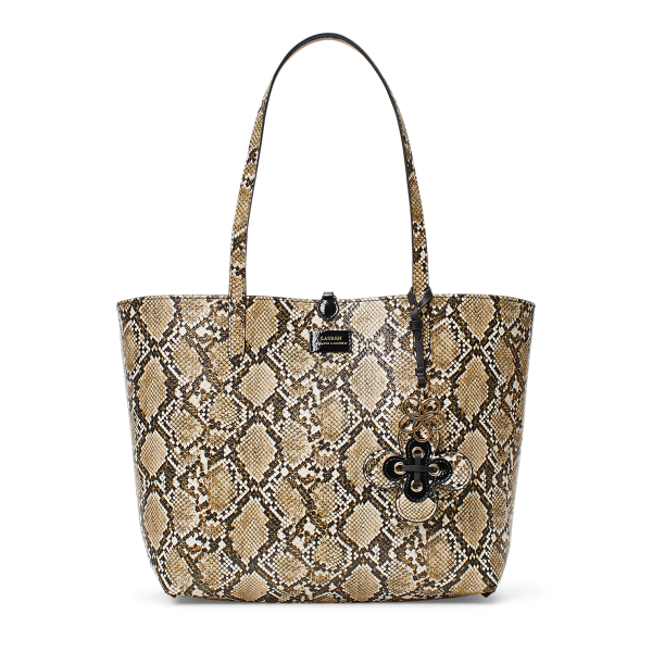Black/Black Natural Faux-Leather Reversible Tote Lauren 5