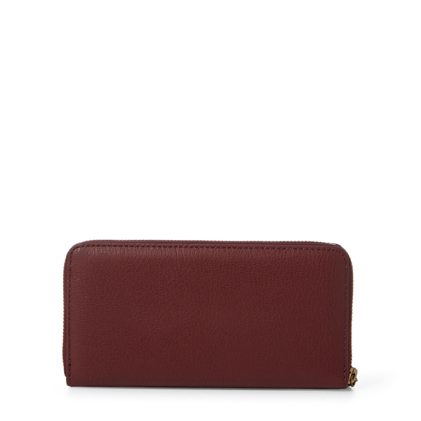 Merlot Leather Zip Wallet Lauren 2