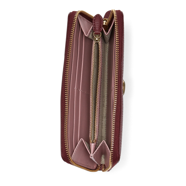 Merlot Leather Zip Wallet Lauren 3