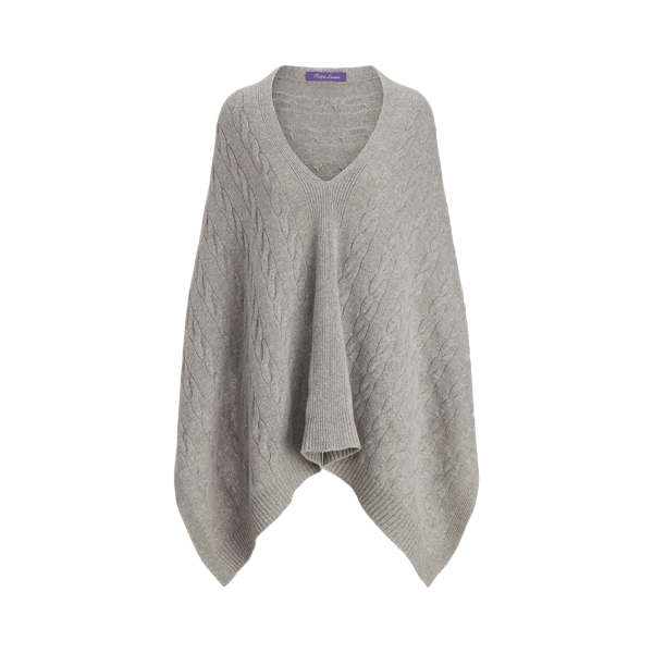 Cable Cashmere Poncho Scarf