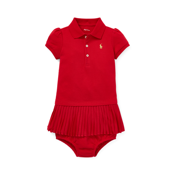 Robe Polo pliss&eacute;e et bloomer Baby Girl en 1