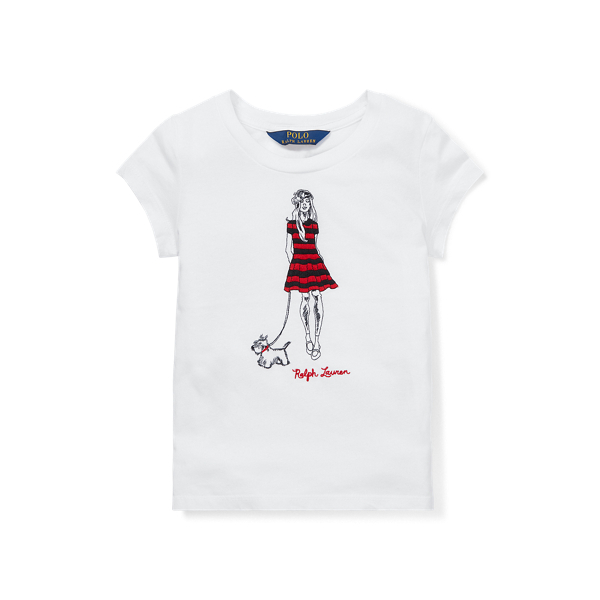 Embroidered Cotton T-Shirt Girls 1.5-6.5 Years 1