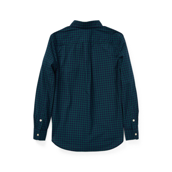 Green/Blue Multi Plaid Cotton Poplin Shirt Boys 8-20 2
