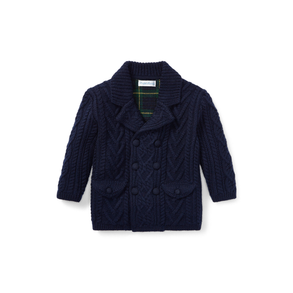 Cable-knitted Merino Cardigan Baby Boy 1