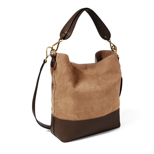 Nubuck Leather Hobo Bag for Women Ralph Lauren IL