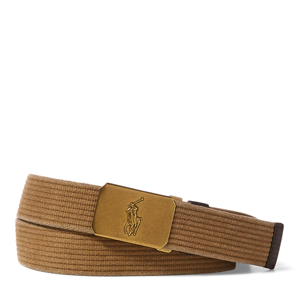Khaki Plaque-Buckle Cotton Belt Polo Ralph Lauren 1