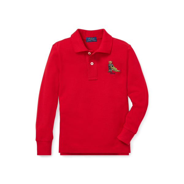 Holiday Bear Cotton Mesh Polo