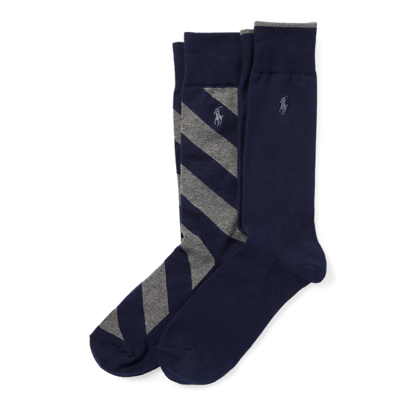 Navy Repp-Stripe Sock 2-Pack Polo Ralph Lauren 1