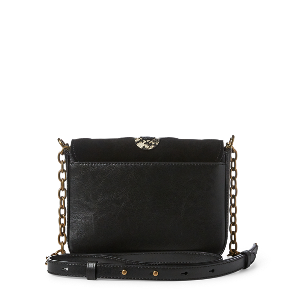 Black/Black Natural Leather Crossbody Bag Lauren 4