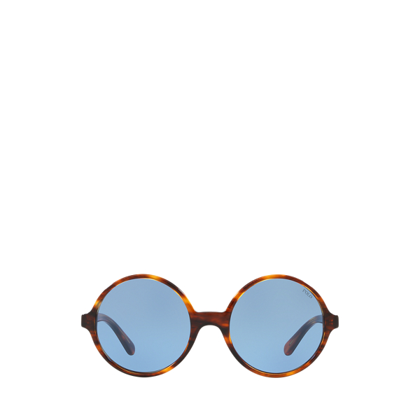 Stripped Havana Oversize Round Sunglasses Polo Ralph Lauren 1