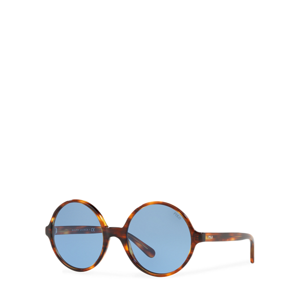 Striped Havana Oversize Round Sunglasses Polo Ralph Lauren 2