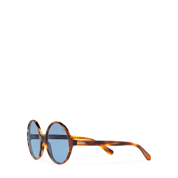 Striped Havana Oversize Round Sunglasses Polo Ralph Lauren 3