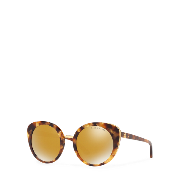 Havana Gold Mirrored Rounded Sunglasses Ralph Lauren Collection 2