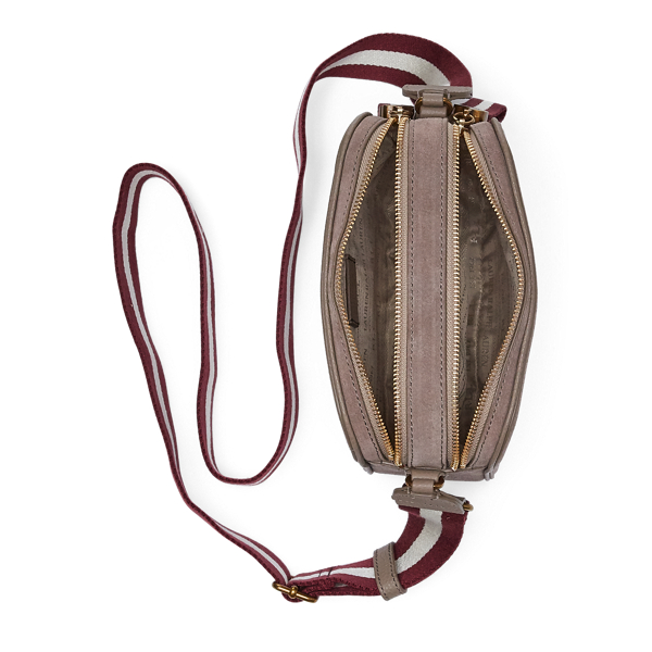 Taupe Suede Crossbody Bag Lauren 4