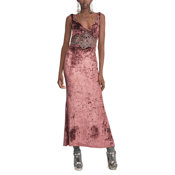 English Rose Annetta Velvet Dress Ralph Lauren Collection 3