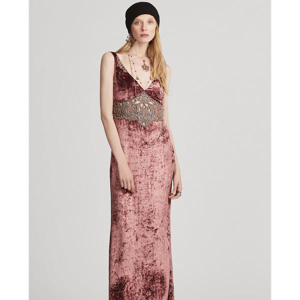 English Rose Annetta Velvet Dress Ralph Lauren Collection 6