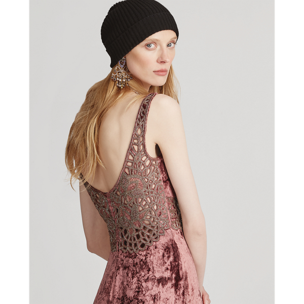 English Rose Annetta Velvet Dress Ralph Lauren Collection 7