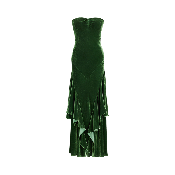 green velvet dress ralph lauren Velvet Surplice Dress