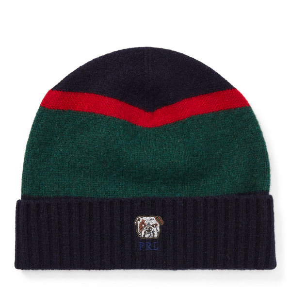 Bulldog Knit Wool Hat for Men Ralph Lauren CH