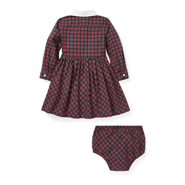 Red Multi Tartan Shirtdress & Bloomer Baby Girl 2