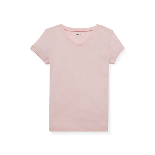 Cotton Jersey V-Neck T-Shirt Girls 7-14 Years 1