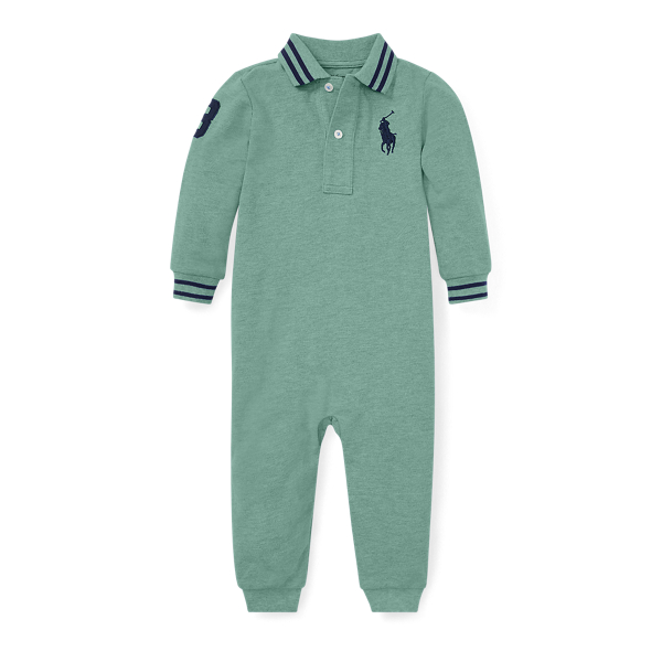 Cotton Mesh Polo Coverall Baby Boy 1