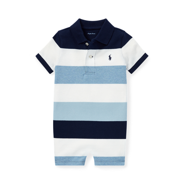 Combishort polo en coton piqu&eacute;