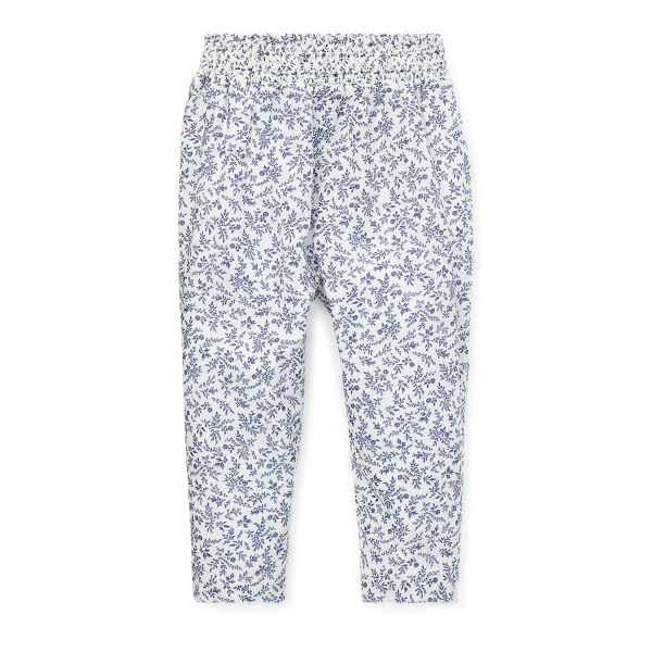 Floral Smocked Cotton Trouser Baby Girl 1