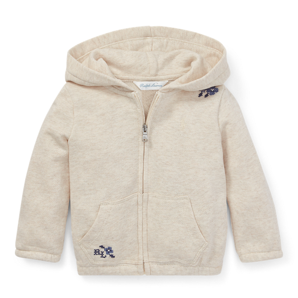 Embroidered Terry Hoodie Baby Girl in 1