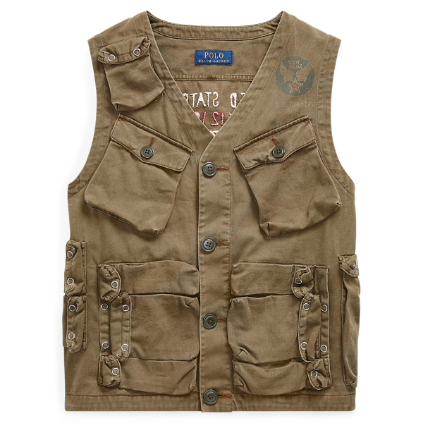 Cotton Twill Utility Vest for Men Ralph Lauren UK