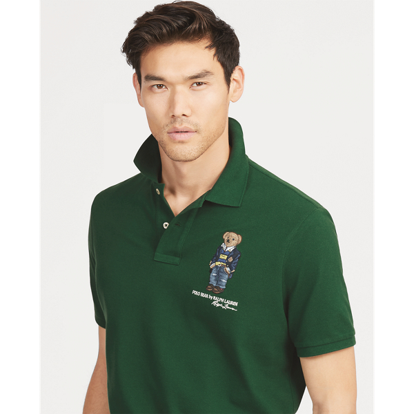 Custom Slim Fit Bear Mesh Polo for Men Ralph Lauren CL