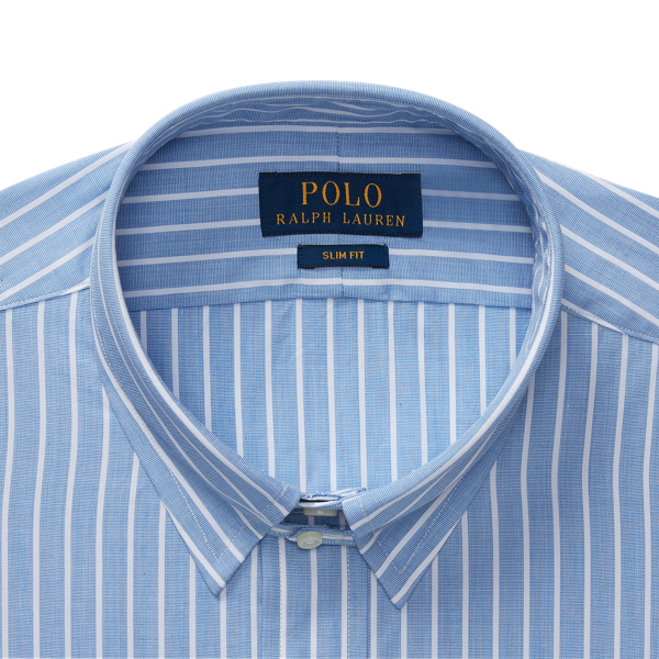 Nautical Blue/White Slim Fit Poplin Shirt Polo Ralph Lauren 3
