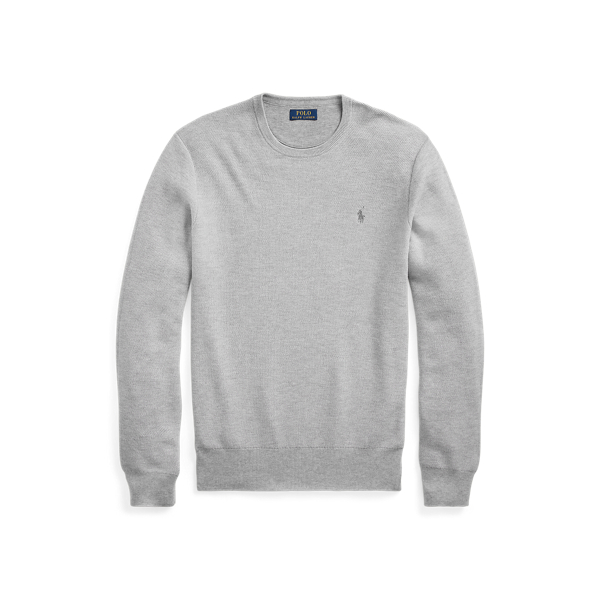 Mesh-Knit Cotton Crewneck Jumper