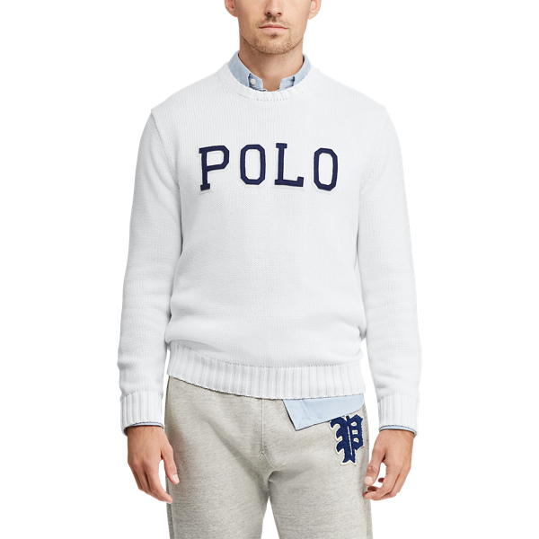 White Cotton Crewneck Jumper Polo Ralph Lauren 4