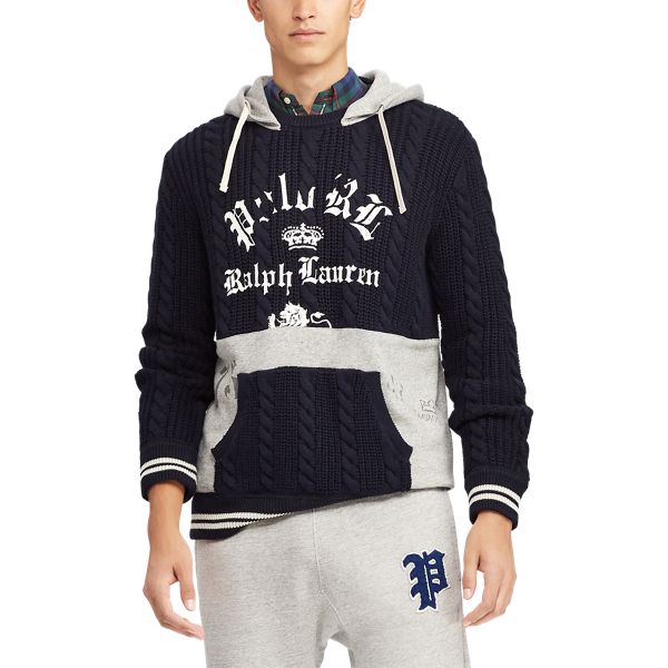 Maglia con cappuccio Polo Ralph Lauren in Blu navy/Grigio m&eacute;lange 5