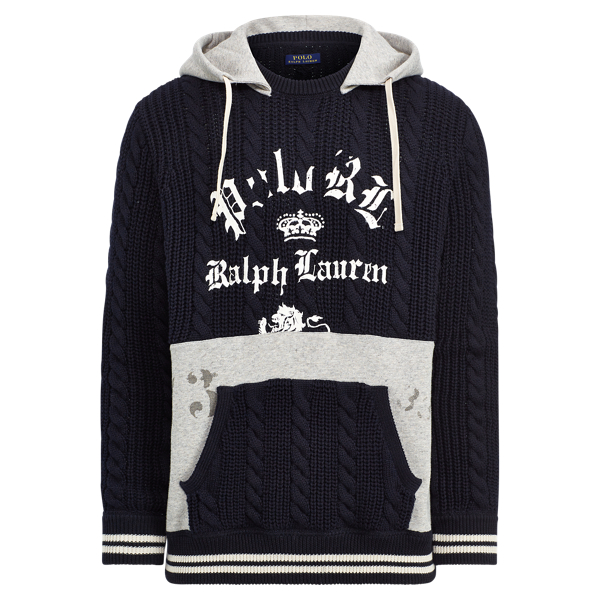 Maglia con cappuccio Polo Ralph Lauren in Blu navy/Grigio m&eacute;lange 2